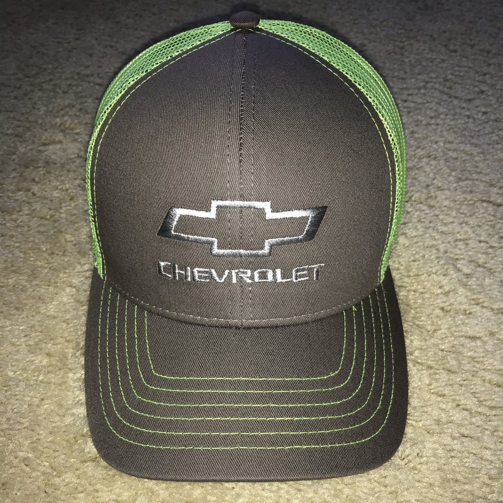 GM Chevrolet Chevy Neon Green + Gray SnapBack Trucker Outdoor Cap Hat